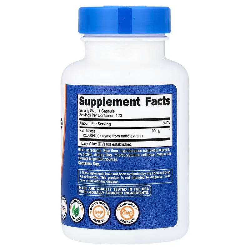 USA Supplements | Nutricost, Nattokinase, 120 Capsules ( Energy Boost )