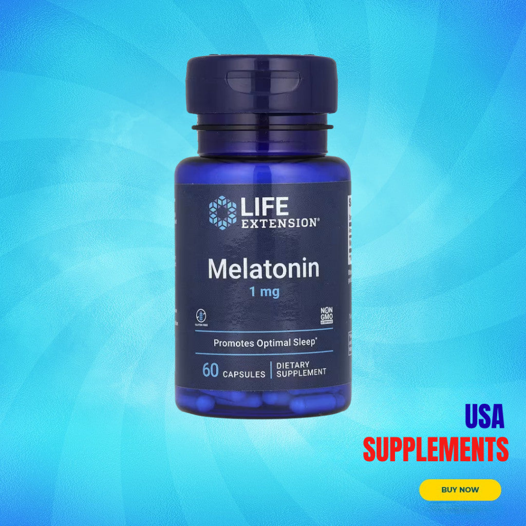 USA Supplements | Life Extension, Melatonin, 1 mg, 60 Capsules ( Promotes Optimal Sleep )