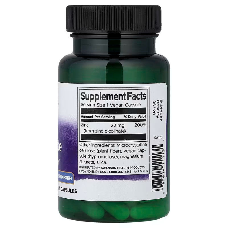 USA Supplements | Swanson, Zinc Picolinate ( Supports Immune Health and Daily Wellness )