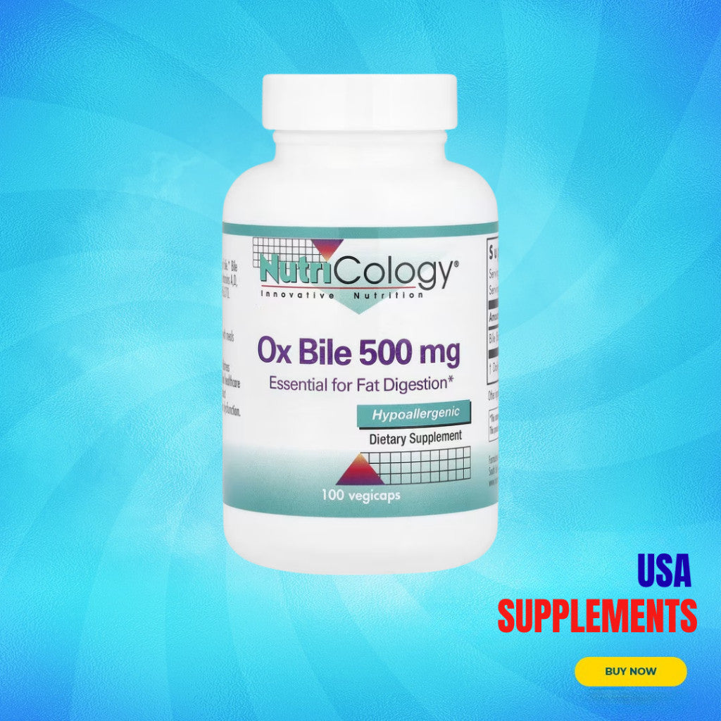 USA Supplements | Nutricology, Ox Bile, 500 mg, 100 Vegicaps ( Essential for Fat Digestion )