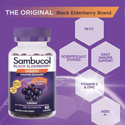 USA Supplements | Sambucol, Black Elderberry, Advanced Immune Gummies ( Immune Support )