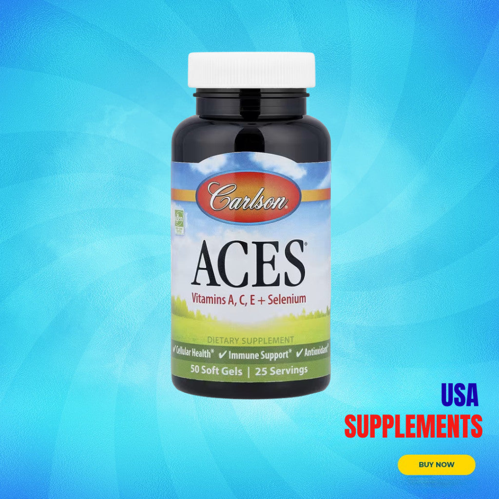 USA Supplements | Carlson, ACES®, 50 Soft Gels ( Immune Support & Cellular Health )