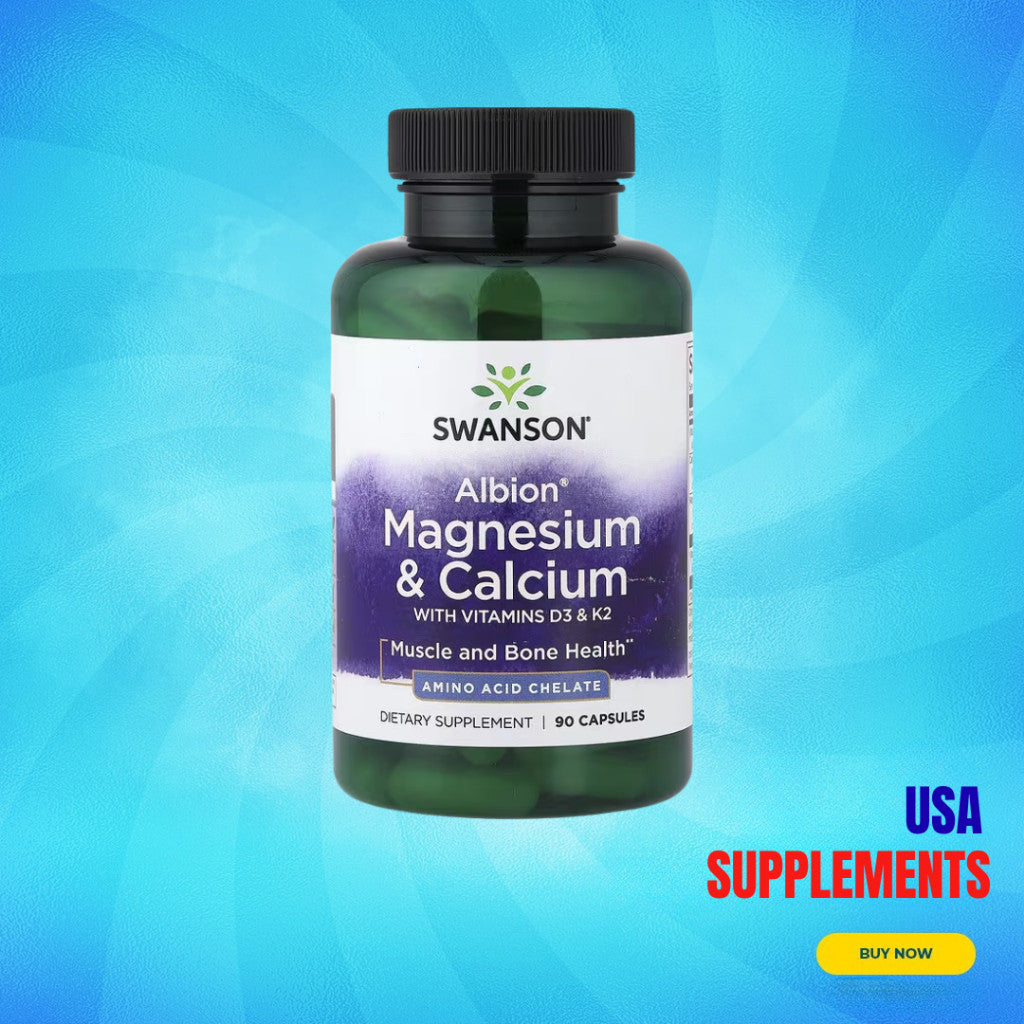 USA Supplements | Swanson, Albion®, Magnesium & Calcium w/ Vitamins D3 & K2 ( Bone Health )