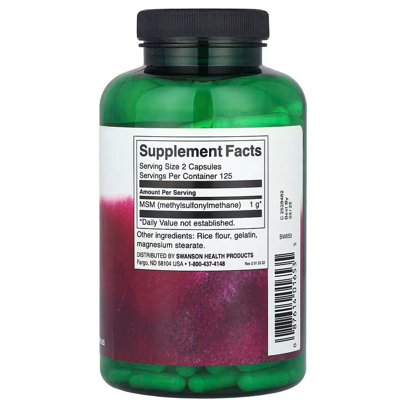 USA Supplements | Swanson, MSM, 500 mg, 250 Capsules ( Joint Health )