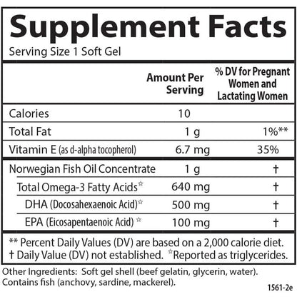 USA Supplements | Carlson, Mother's DHA, 500 mg, 120 Soft Gels ( Women's Health )