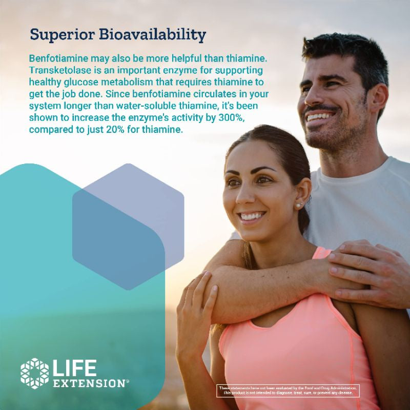 LowCostPH | Life Extension, Benfotiamine with Thiamine 100mg , Mega Benfotiamine 250mg