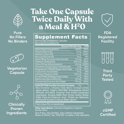 Low Cost PH | Eu Natural, CONCEPTION, Female Fertility Prenatal, 60 Capsules Inositol & Vitex