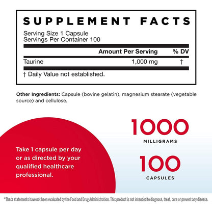 LowCostPh | NowFoods, Life Extension Taurine, Double Strength, 500 | 1,000 mg Nervous System