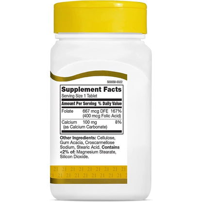 LowCostPh | 21st Century, NaturesPlus, Folic Acid, 400 mcg, 800 mcg, 250 | 180 Easy to Swallow Tabs