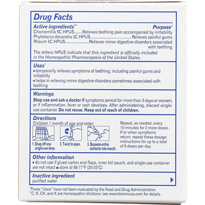 Lowcost PH | Boiron, Camilia, Teething Relief, 1 Month + , 30 Doses, 0.034 fl oz (1 ml) Each
