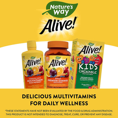 USA Onhand | Nature's Way, Alive! Kid's Chewable Complete Multivitamin, Orange + Berry