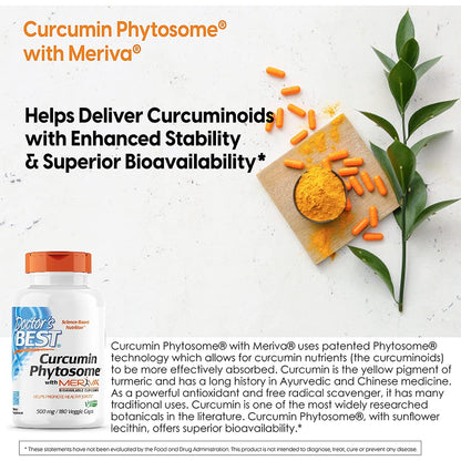 LowCostPH | Doctor's Best Curcumin Phytosome with Meriva, 500 mg, 180 Veggie Caps