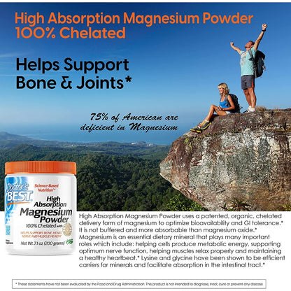 LowCostPH | Doctor's Best, High Absorption Magnesium, 100 mg, 120 | 240 Tablets | Powder, 7.1 oz