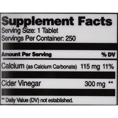 LowCostPH | 21st Century, Apple Cider Vinegar, 300 mg, 250 Tablets, For General Health & Wellness