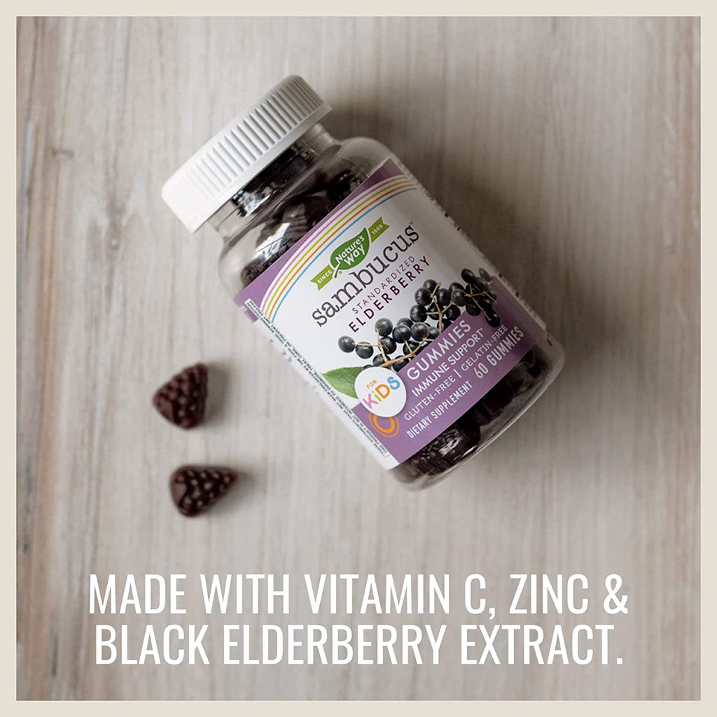 USA Onhand | Nature's Way Immune Support Sambucus Gummies for Kids and Adult Elderberry
