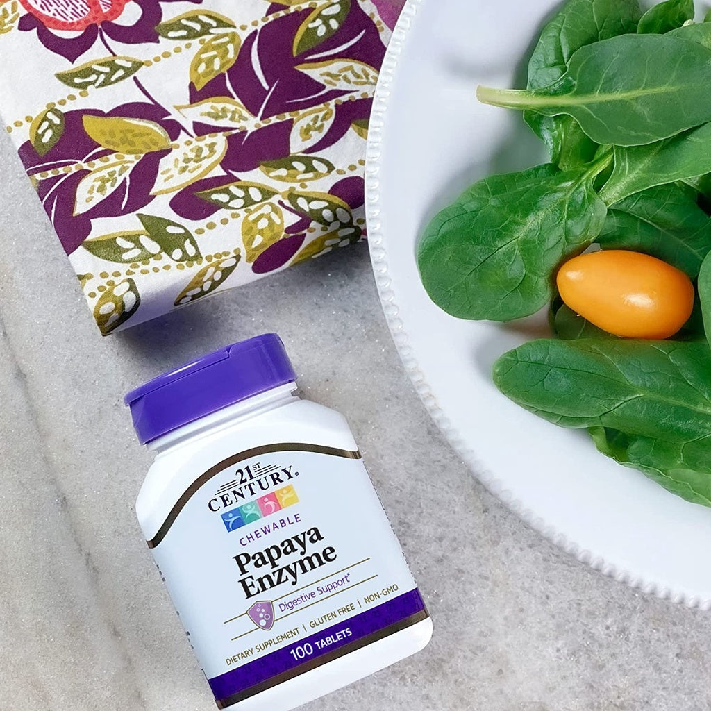 LowCostPH | 21st Century American Health Papaya Enzyme Tabs, Digestive Enzymes Supplement Capsules