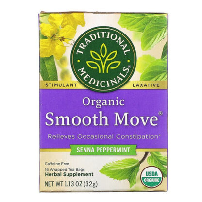 LowCostPH | Organic Smooth Move, Tulsi, Ginger, Healthy Cycle, 16 Wrapped Tea Bags, 1.13 oz (32 g)