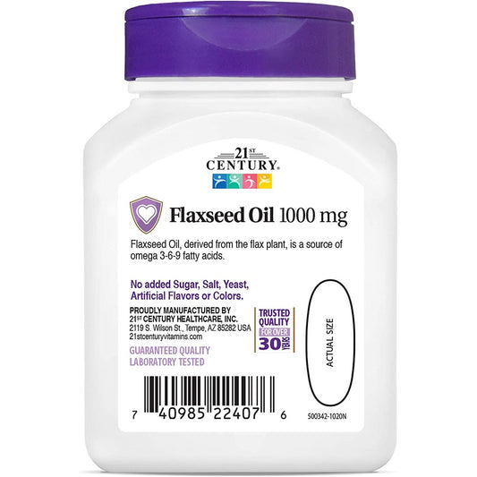 Low Cost PH | 21 Century, Flaxseed Oil, 1000 mg, 120 Softgels Heart Health SupportDietary Supplement
