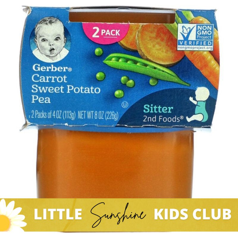 Little Sunshine | Gerber Puree, 2nd Food Baby, 2 Pack, 4 oz (113 g) Each Puree