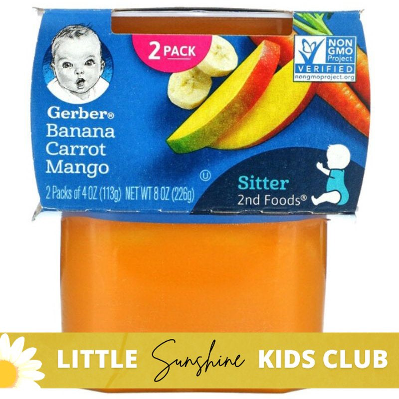 Little Sunshine | Gerber Puree, 2nd Food Baby, 2 Pack, 4 oz (113 g) Each Puree