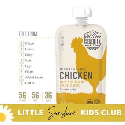 LittleSunshine | Serenity Kids Organic Beef, Salmon, Chicken, Sweet Potato, Bison, Carrot, Olive Oil