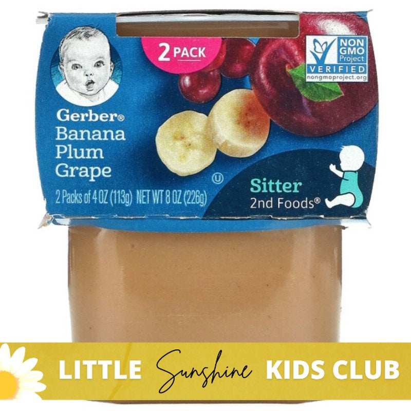 Little Sunshine | Gerber Puree, 2nd Food Baby, 2 Pack, 4 oz (113 g) Each Puree