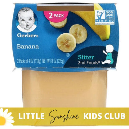 Little Sunshine | Gerber Puree, 2nd Food Baby, 2 Pack, 4 oz (113 g) Each Puree