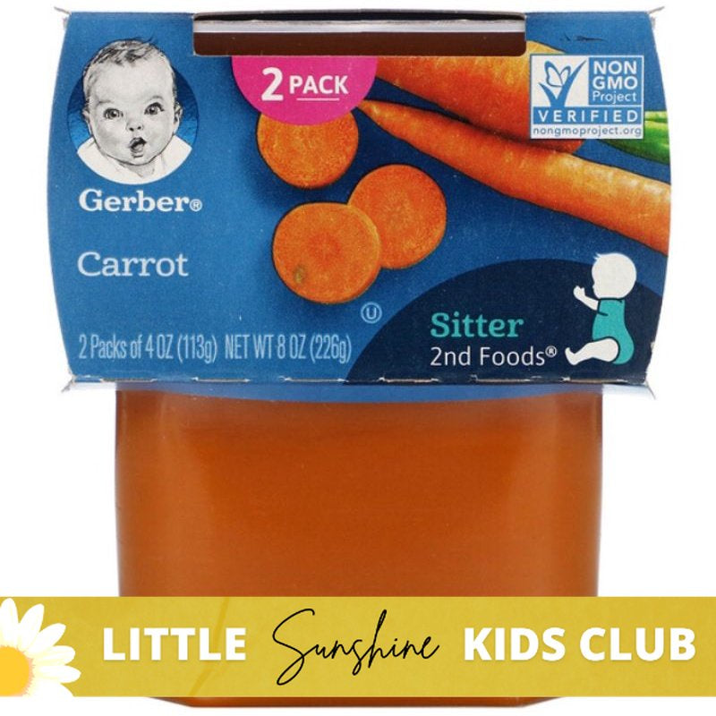 Little Sunshine | Gerber Puree, 2nd Food Baby, 2 Pack, 4 oz (113 g) Each Puree