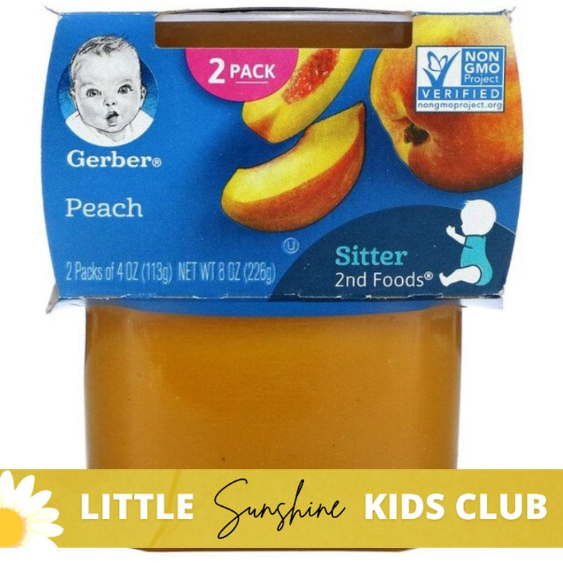 Little Sunshine | Gerber Puree, 2nd Food Baby, 2 Pack, 4 oz (113 g) Each Puree