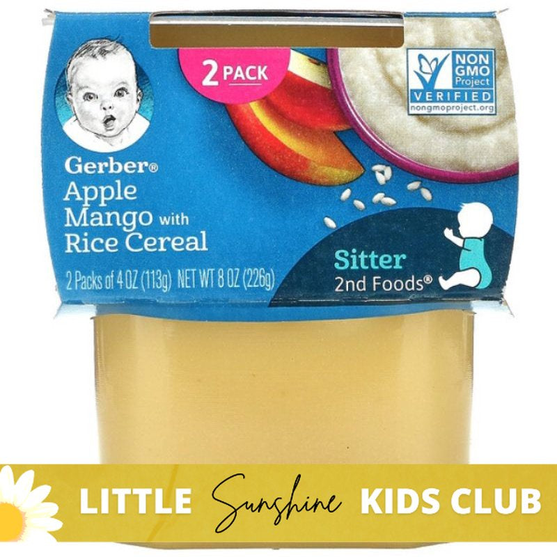 Little Sunshine | Gerber Puree, 2nd Food Baby, 2 Pack, 4 oz (113 g) Each Puree