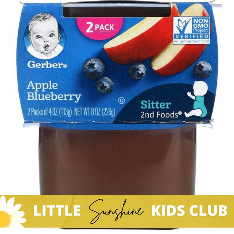 Little Sunshine | Gerber Puree, 2nd Food Baby, 2 Pack, 4 oz (113 g) Each Puree