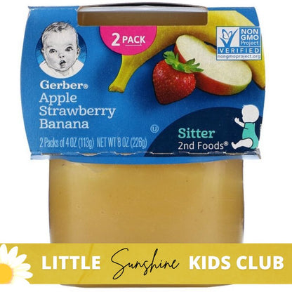 Little Sunshine | Gerber Puree, 2nd Food Baby, 2 Pack, 4 oz (113 g) Each Puree