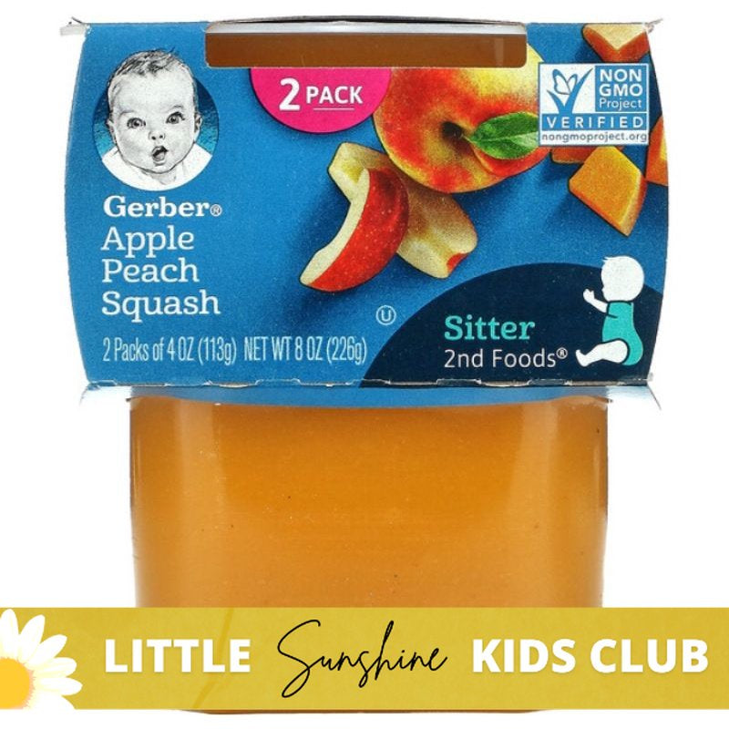 Little Sunshine | Gerber Puree, 2nd Food Baby, 2 Pack, 4 oz (113 g) Each Puree