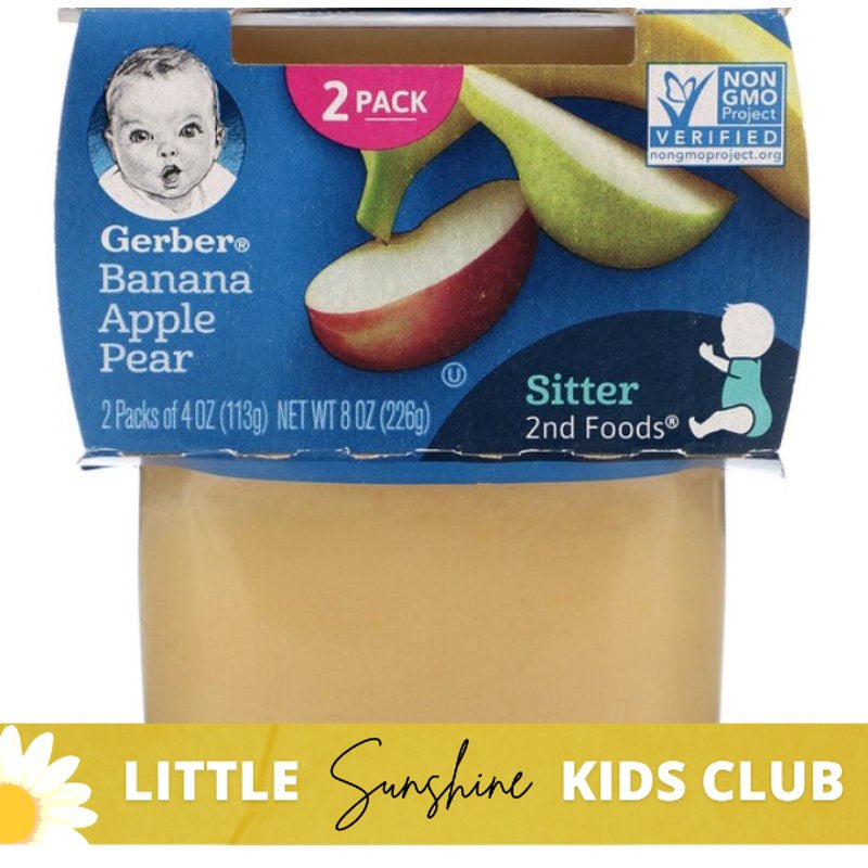 Little Sunshine | Gerber Puree, 2nd Food Baby, 2 Pack, 4 oz (113 g) Each Puree